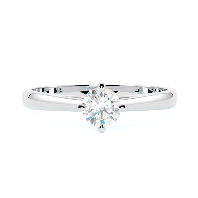 Pierścionek zaręczynowy z białego złota 585 – naturalny diament w klasycznej oprawie